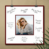 Photo Graduation Autograph Dark Maroon