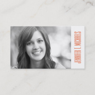 Photo Graduation   Bias Plaid in Orange and Pink Calling Card