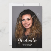 Photo Graduation Black and white Party Invitation