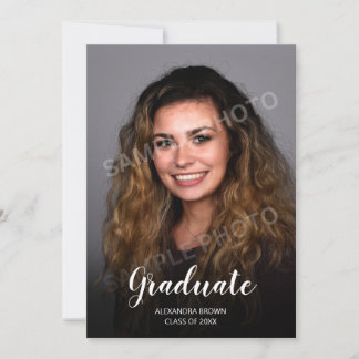 Photo Graduation Black and white Party Invitation