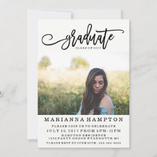 Photo Graduation Card Modern Grad Invitation