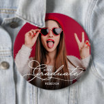 Photo Graduation Celebration 6 Cm Round Badge<br><div class="desc">Congratulations to the graduate! Upload your favourite photo and personalise these buttons to celebrate your grad. CHOOSE the size of your button on the order page. MATCHING items in our collection.</div>