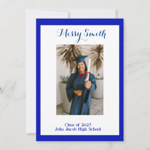 Photo Graduation, Class of 2023 Blue  Invitation