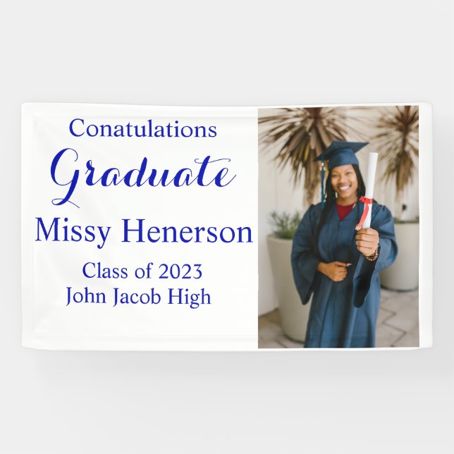 Photo Graduation, Class of 2023 Blue Sign (Horizontal)