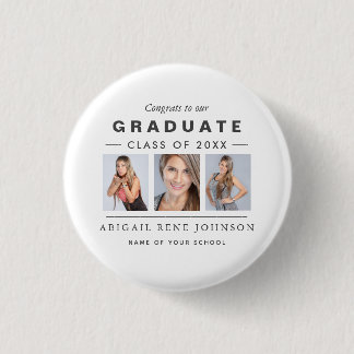 Photo Graduation Collage Graduate Custom 3 Cm Round Badge
