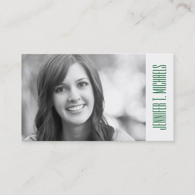 Photo Graduation | Green Palm Tree Pattern Calling Card (Front)