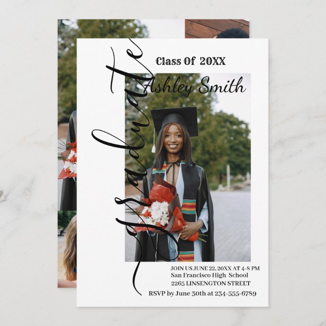 Photo  graduation invitation (Front/Back)