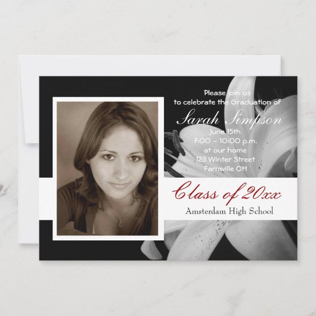 Photo Graduation Invitation Cards (Front)