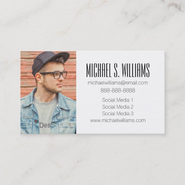 Photo Graduation | Marbled Quartz Texture Calling Card (Front)