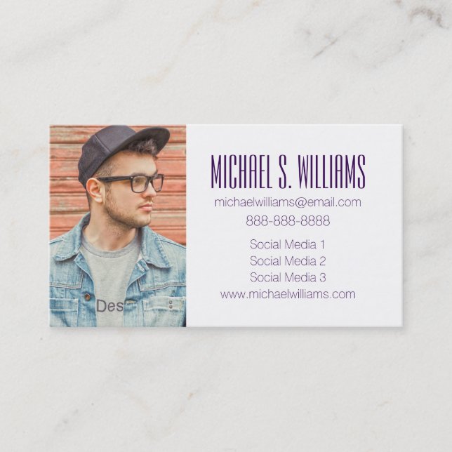 Photo Graduation | Modern Design Calling Card (Front)