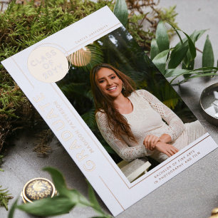 Photo Graduation Modern Script Rose Gold