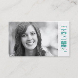 Photo Graduation Paper With Blue, Green & Black Calling Card
