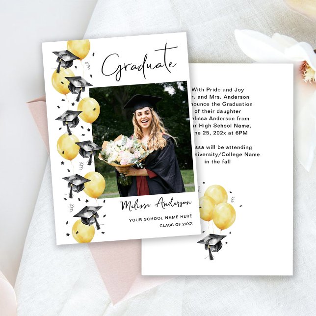 Photo Graduation Party Balloons Announcement (Creator Uploaded)