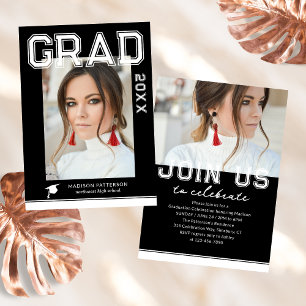 Photo Graduation Party Elegant Modern Script