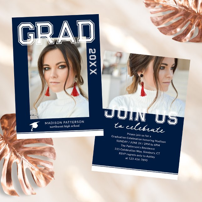 Photo Graduation Party Elegant Modern Script (Creator Uploaded)