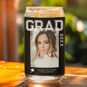 Photo Graduation Party Elegant Modern Script Can Glass