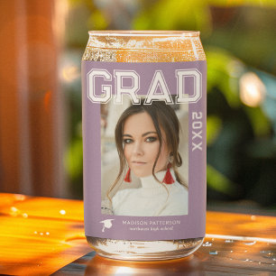 Photo Graduation Party Elegant Modern Script Can Glass