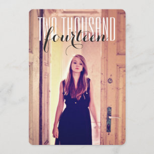 Photo Graduation Party High School Black White Invitation