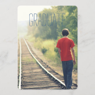 Photo Graduation Party High School Graduate Blue Invitation