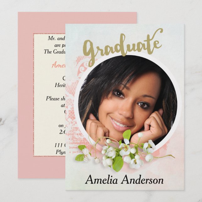 Photo Graduation Party Invitation (Front/Back)