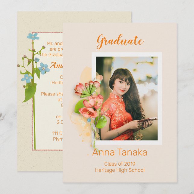 Photo Graduation Party Invitation (Front/Back)
