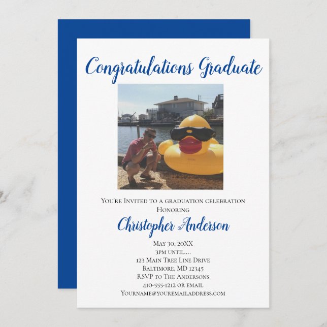 Photo graduation party invitation (Front/Back)