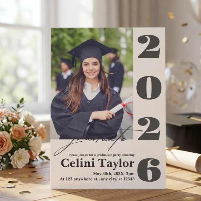 Photo Graduation Party Invitation 2026 - Custom (Photo Graduation Party Invitation 2026)