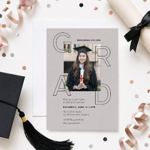 Photo Graduation Party Invitation Modern Grad