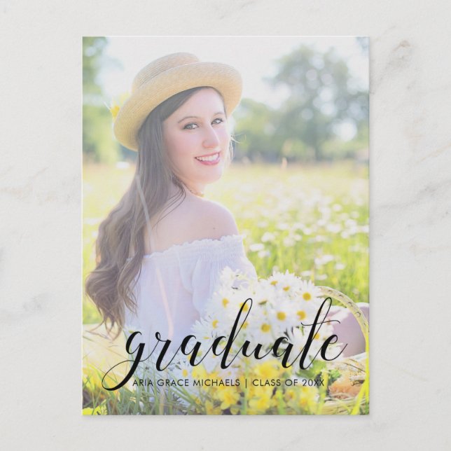 Photo Graduation Party Invitation Postcard (Front)