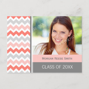 Photo Graduation Party Invitation Postcard Chevron