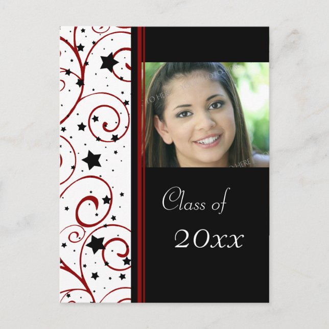 Photo Graduation Party Invitation Postcards (Front)