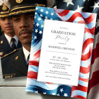 Photo Graduation Party Invitations American Flag