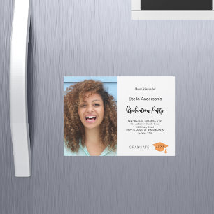 Photo graduation party magnetic invitation