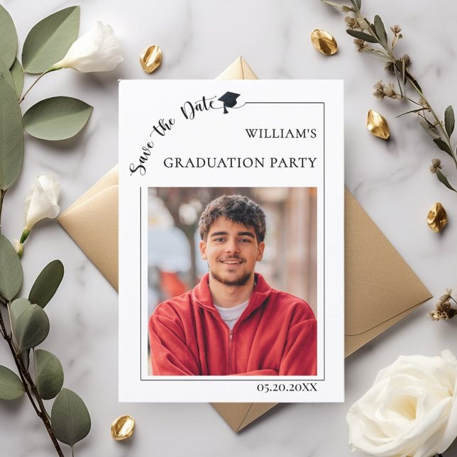 Photo Graduation party male Save the Date (Creator Uploaded)