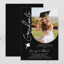 Photo Graduation Party Modern Elegant Script
