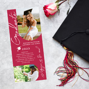 Photo Graduation Party Modern Elegant Script Invitation