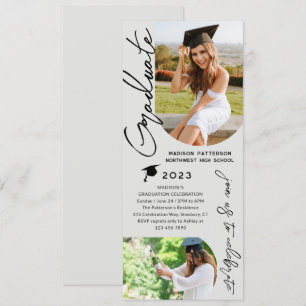 Photo Graduation Party Modern Elegant Script Invitation