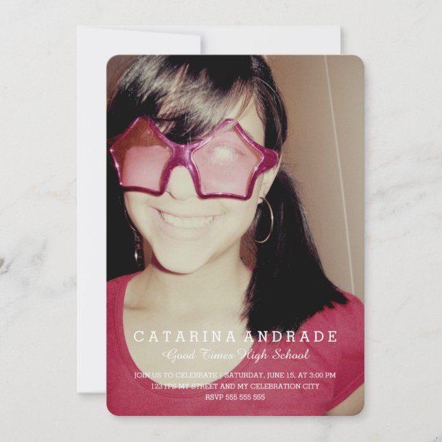 Photo Graduation Party Modern High School Custom Invitation (Front)