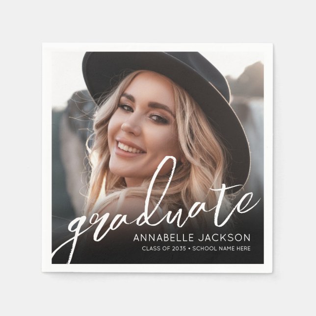 Photo Graduation Party Napkin (Front)