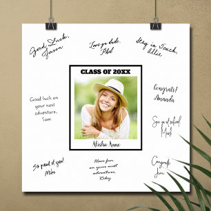 Photo Graduation Party Signature Message Poster