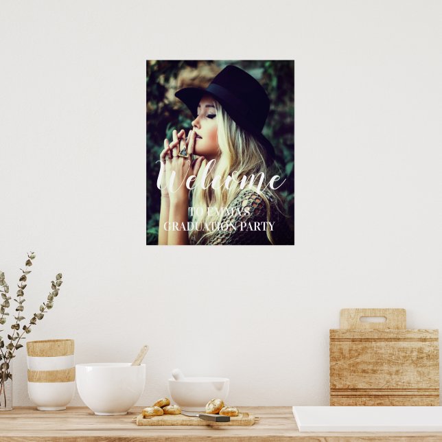 Photo Graduation Party Welcome Personalised  Poster (Kitchen)
