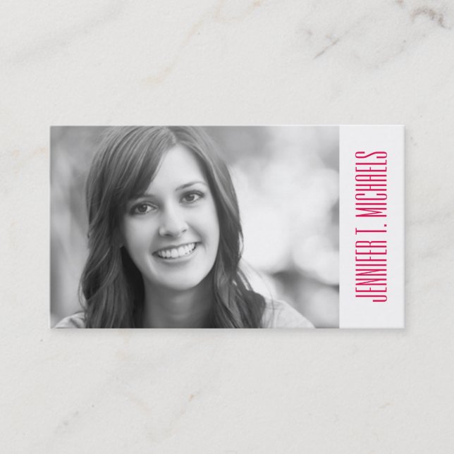 Photo Graduation | Pixel Plaid Calling Card (Front)