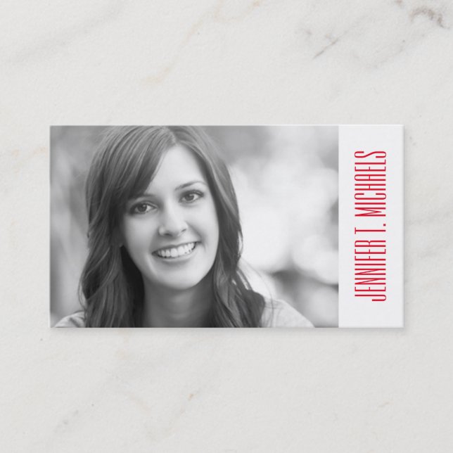 Photo Graduation | Red Plaid Background Calling Card (Front)