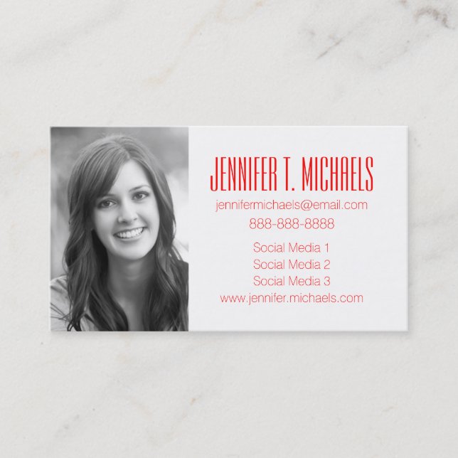 Photo Graduation | Red Plaid Calling Card (Front)