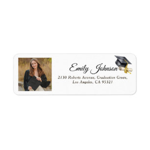 Photo Graduation Return Address Labels minimalist