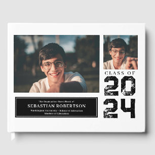 Photo Graduation School Black and White Guest Book