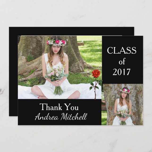 Photo Graduation Thank You Card (Front/Back)