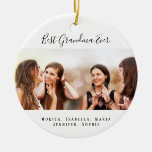 Photo grandkids grandmother ceramic tree decoration
