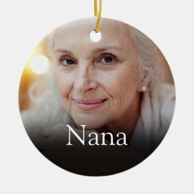 Photo Grandma Grandmother Definition Pink Ceramic Tree Decoration (Front)