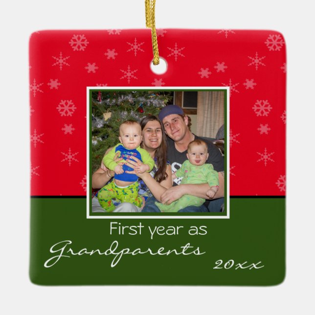 Photo Grandparents Christmas Ornament (Front)